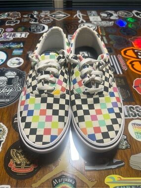 Vans Mens Checkerboard Multicolor Low-Top Sneakers MOMA edition